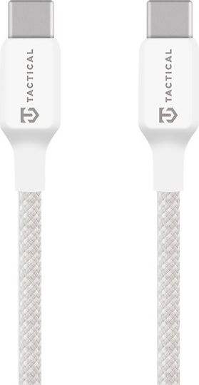 Tactical Плетена USB 2.0 Кабел USB-C мъжки - USB-C мъжки 60W Бял 1м (57983126593)