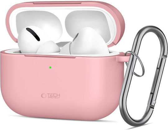 Tech-Protect Silicone Hook Θήκη Σιλικόνης με Γάντζο σε Ροζ χρώμα για Apple AirPods Pro 3