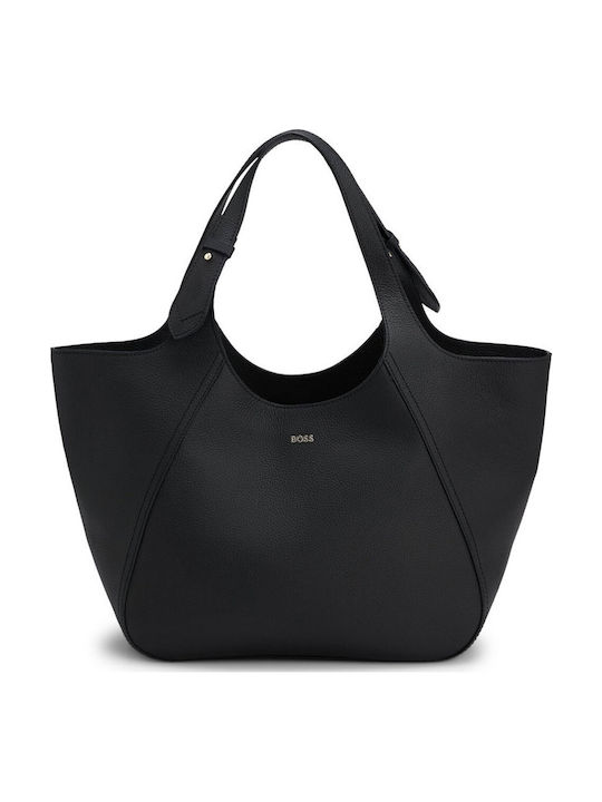 Leder Damentasche Tote Handtasche Schwarz