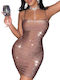 Summer Mini Evening Dress Gold-Rose