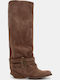 Leder Damenstiefel Cowboy Braun