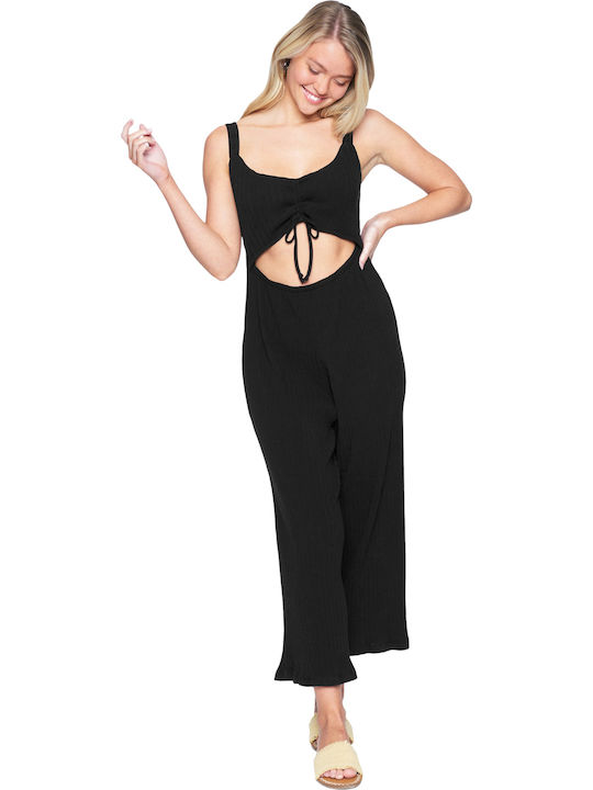 Hurley 'day Tripper' Crop Jumpsuit Γυναικeio 3hdb9191-blk Blk Black