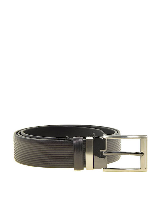 Oak Beltmakers Herren Gürtel Leder Schwarz