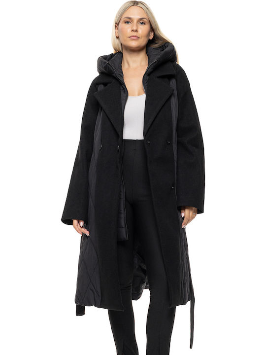 Femeie Black Palton cu Fermuar