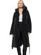 Femeie Black Palton cu Fermuar