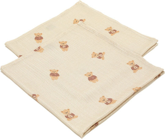 La Millou Bamboo Decke Zum Einwickeln Aus Musselin Beige 70x70cm 2Stücke