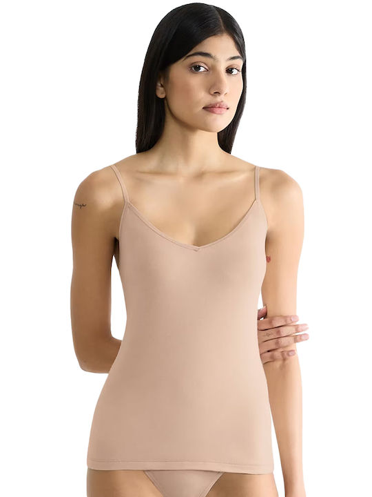 Sloggi mit Spaghetti-Träger Beige Damen T-Shirt