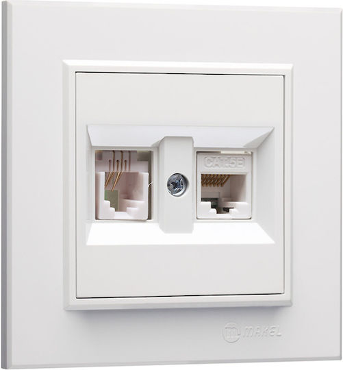 Karea Socket.tf RJ11+Data RJ45 White Makel 2-m57187037
