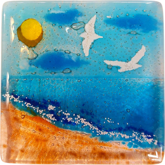 Σουβέρ Γυάλινο 9x9cm 4τμχ