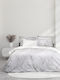 Nima Sheet Sets Queen with Elastic 160x200+32cm. Hoop Gray 4pcs