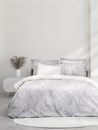 Nima Sheet Sets Queen with Elastic 160x200+32cm. Hoop Gray 4pcs