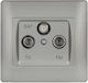TV-Antennensteckdose Tv+fm+Sat Fernseher + Radio Rhyme Grau Metallic