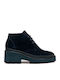 Leder Stiefeletten Damen Marineblau