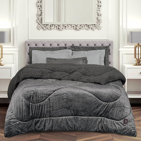 Greenwich Polo Club Duvet Cover with Hollowfiber Filling Single 160x220cm Essential 3956 Grey 740 GSMGsm 11 togs Togs