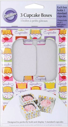 Multicolor Einweg-Lebensmittelbehälter Muffins Kuchen 3 Stück Wilton