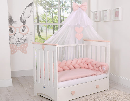 My Sweet Baby Crib Bumpers Braided Inside Dusty Pink