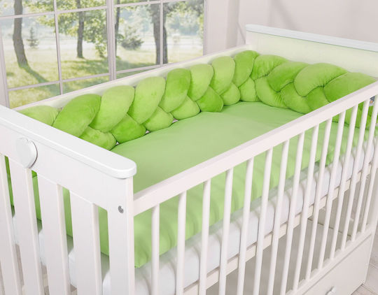 My Sweet Baby Crib Bumpers Braided Inside Green