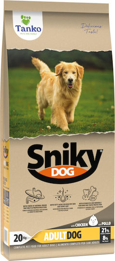 Tanko Sniky 20kg Trockenfutter für Erwachsene Hunde mit Huhn und Mais