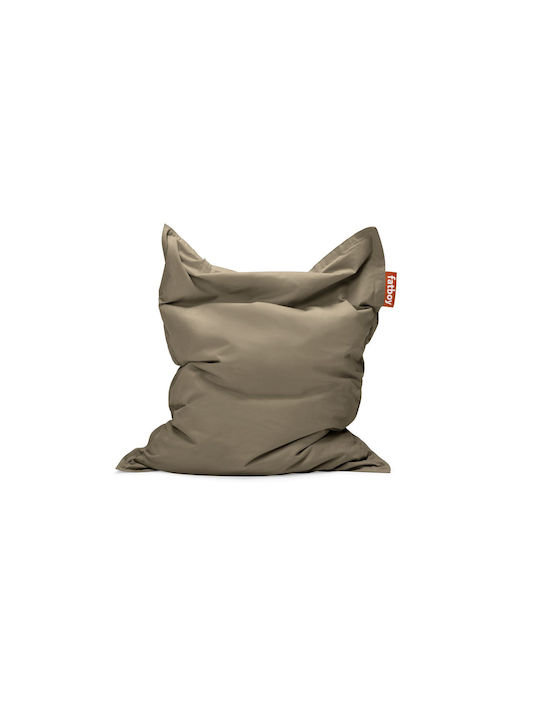 Bean Bag Chair Stool Original Canvas Recycled Taupe Grey 140x180cm