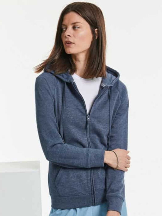 Women's Sweatshirt Jacket Hooded Bright Navy Marl
