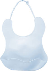 Weikang Waterproof Bib Silicone with Lace Band & Pocket Blue