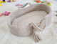 Boho Moses Basket Cotton Doll Carrier Light Beige