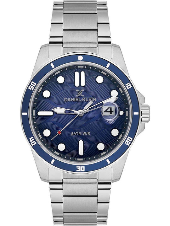 Daniel Klein Herrenuhr Batterie mit Silber rost...
