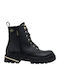 Anatomical Leather Kids Boots with Laces Black