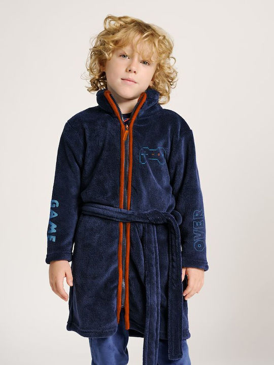 Muydemi Παιδική Ρόμπα Χειμωνιάτικη Fleece Μπλε