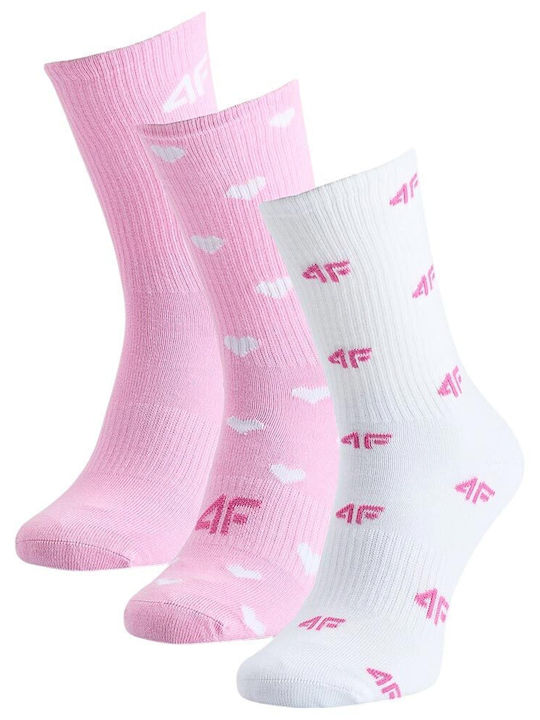 4F Kids' Socks Pink 3 Pairs