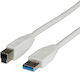 Roline S3002-50 USB 3.0 A Male to USB 3.0 B Male Cable 1.8m White