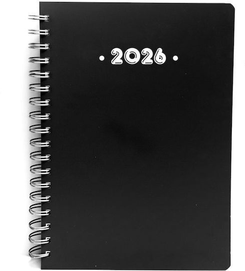 Υδρόγειος Planificator Zilnic Spiral P.p 2026 Negru 12x17 0343