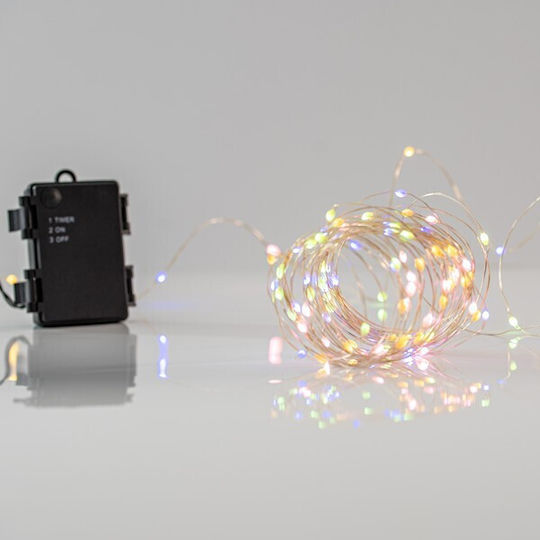 50 LED Lights 4.9 m White Battery-Powered String Lights