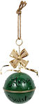 Due esse Christmas Hanging Green Bell Gold Bow ...