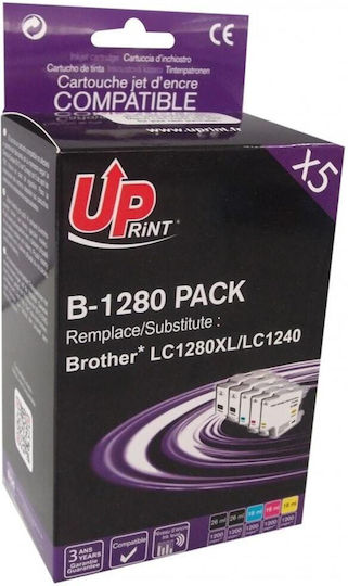 Комплект Патрони Brother Dcp J525w J725w J925w Mfc J280w J425w J430w J435w J5910dw J625dw J6510dw J6710dw J6910dw J825dw J835dw Bk C M Y Lc1280xl/lc1240 Uprint Несъвместими