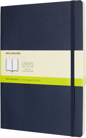 Cover Notizbuch mit leeren Seiten und Gummiband Blau