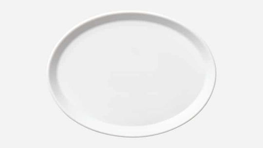 Bauscher Чиния Плитко Овални от Порцелан Бял 28x28см