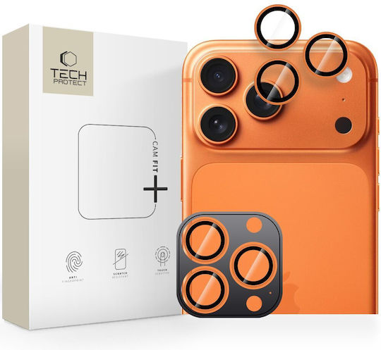 Tech-Protect Camring Fit+ Προστασία Κάμερας Μεμβράνη Πορτοκαλί για το iPhone 14 Pro, 14 Pro Max, 15 Pro, 15 Pro Max, 16 Pro, 16 Pro Max, 17 Pro, 17 Pro Max