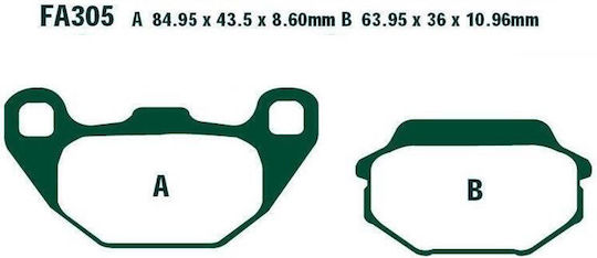 Pads Fa305 Adige P210 Asx Organic Agility 50/125 People 50 125 200 Hd125/200 Joyride125 150 200