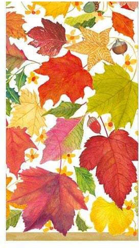 Χαρτοπετσέτες Guest Swirling Leaves White 10.8x19.8cm Caspari 15 Tεμάχια