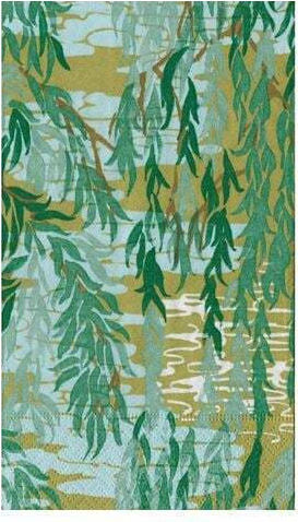 Χαρτοπετσέτες Guest Willows Green 10.8x19.8cm Caspari 15 Tεμάχια