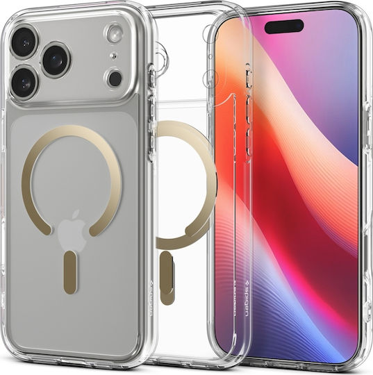 Spigen Ultra Hybrid Umschlag Rückseite Silikon / Kunststoff 2mm Clear Gold (iPhone 17 Pro Max)