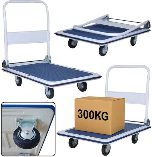 Lean Toys Plattformwagen Folding for Load Weight up to 300kg in Blau Color