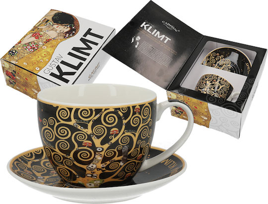 Kaffeetasse Untertasse G Klimt Baum Leben Keramik