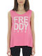 Damen Bluse Ärmellos Fuchsie