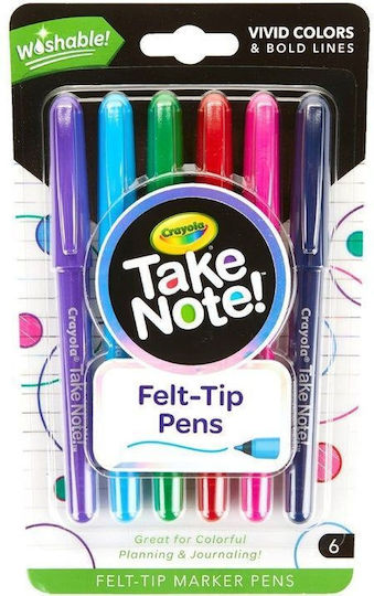 Crayola Μαρκαδόροι Ζωγραφικής Πλενόμενοι Σετ 6 χρώματα