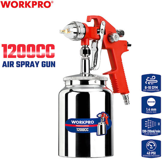 WorkPro Pistol De Vopsit Cu Aer Sub Tumbler 1.4mm