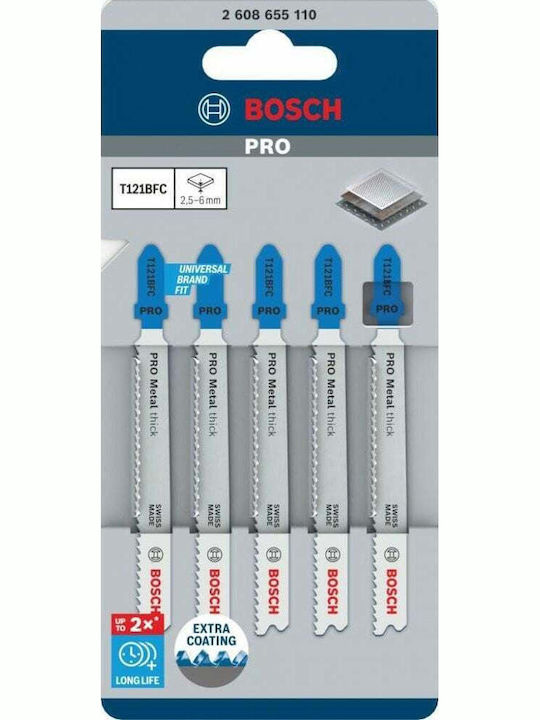 Bosch Pro T121bfc Jig Saw Blade for Metal 92mm 5pcs 2608655110