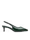 Leather Green Heels Sling