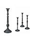 Zaros Aluminum Black Candle Holder 10x29cm Mh463